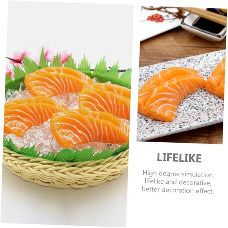 Realistic Fake Salmon Slice Model For Kitchen Decor Photography Props Home Display - Image 2